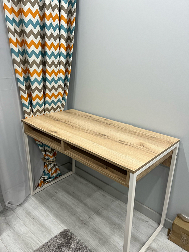 Письменный стол Леон Лофт дуб делано светлый / белый матовый фото покупателя 60