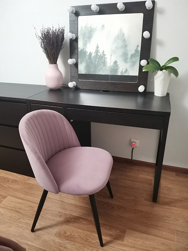 Стул на металлокаркасе Gabi 1 light purple / black / gold фото покупателя 193