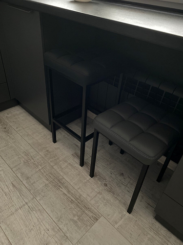 Барный стул Лофт микровелюр катания блэк / черный матовый фото покупателя 106