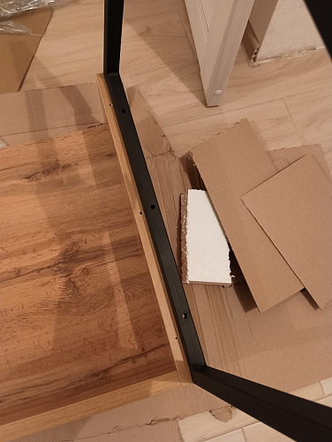 Письменный стол Ниа 115х60 бетон / черный матовый фото покупателя 7