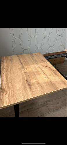 Стол раскладной Колон Лофт 120 32 мм дуб галифакс табако / черный матовый фото покупателя 82