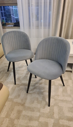 Стул на металлокаркасе Gabi 1 light blue / black / gold фото покупателя 813