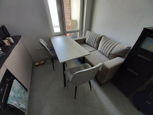 Деревянный стол Барон О 200 х 90 белая пленка шагрень / черный фото покупателя 32