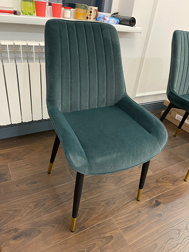 Стул на металлокаркасе Seda 1 green / gold / black фото покупателя 29