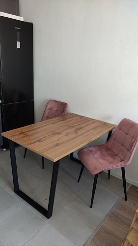 Деревянный стол Лота Лофт 120x75 дуб крафт табачный / черный матовый фото покупателя 551