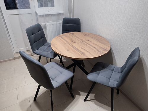 Стул на металлокаркасе Чилли К темно-серый (velutto 32) / черный фото покупателя 47