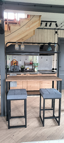 Барный стол Сари 120х50х171 дпк графит / черный фото покупателя 1