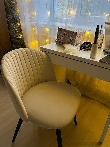 Стул на металлокаркасе Gabi 1 light blue / black / gold фото покупателя 120