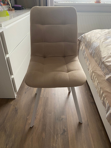 Стул на металлокаркасе Чилли К светло-серый велюр / черный каркас фото покупателя 1154