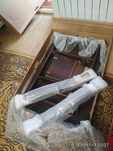 Деревянный стол Caterina/Катерина 100-130x70x75 айвори вайт / бук фото покупателя 12