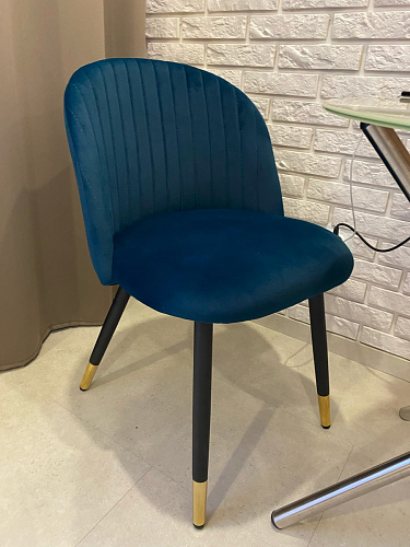 Стул на металлокаркасе Gabi 1 light blue / black / gold фото покупателя 12