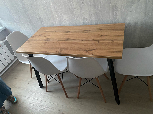 Стол Тринити Лофт 120 32 мм дуб галифакс табако / черный матовый фото покупателя 446