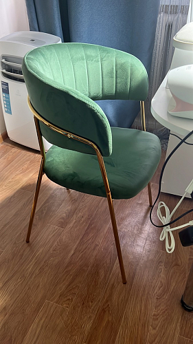 Стул на металлокаркасе Kamelia зеленый / золото фото покупателя 58