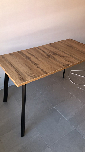 Стол Тринити Лофт 120 32 мм дуб галифакс табако / черный матовый фото покупателя 473