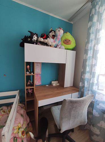 Письменный стол Комфорт 12.71 дуб золотой craft / белая аляска  - Уцененный экземпляр фото покупателя 25