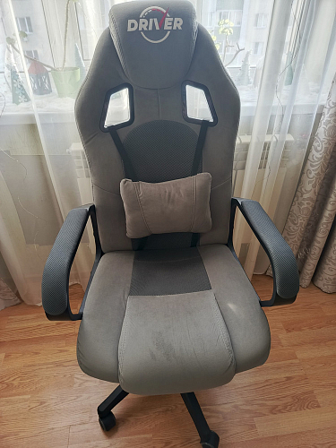 Компьютерное кресло Driver/Драйвер кожзам черный / ткань черный фото покупателя 16