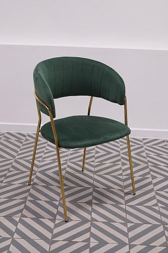 Стул на металлокаркасе Kamelia голубой / голубой / золотой из шоурума 1