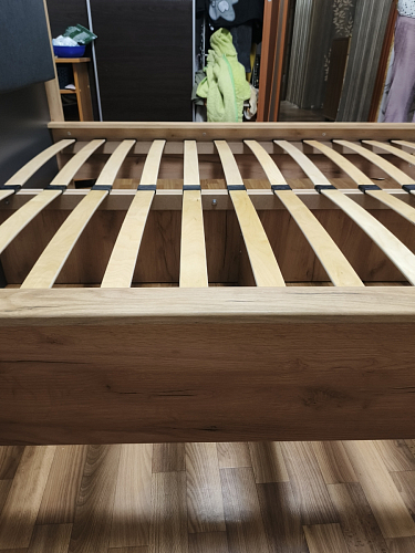 Двуспальная кровать Клауд 160х200 парящая дуб крафт золотой / антрацит фото покупателя 425