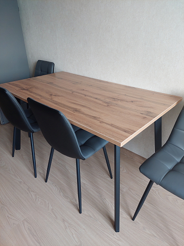 Стол Тринити Лофт 120 черный матовый / дуб делано темный фото покупателя 6