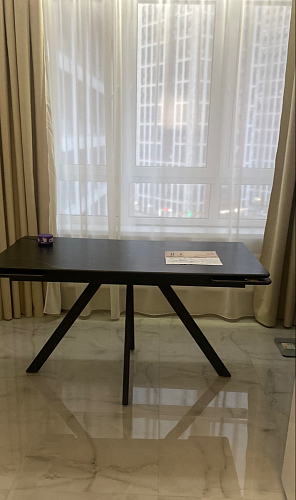 Керамический стол Вилли 140(200)х80 белый мрамор snow white / черный фото покупателя 76