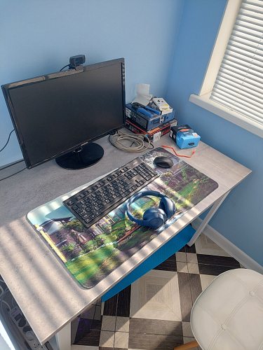 Стол Лота Лофт 120 32 мм бетон / черный матовый фото покупателя 42