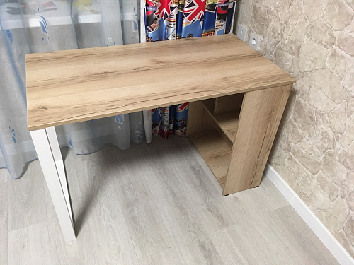 Письменный стол Битти Лофт 116х60х75 дуб вотан / белый матовый фото покупателя 51