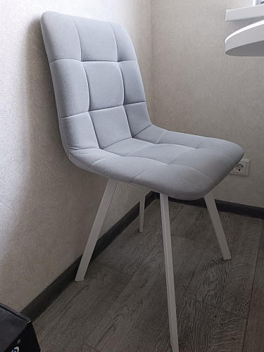 Стул на металлокаркасе Чилли синяя ткань / белый фото покупателя 891