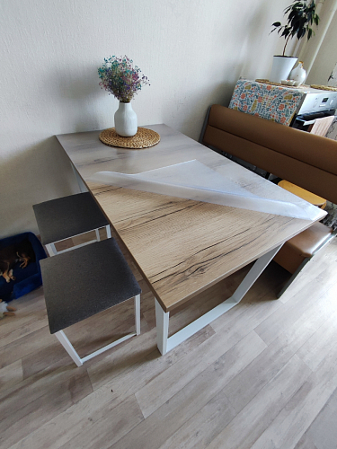 Деревянный стол Лота Лофт 120x75 дуб крафт табачный / черный матовый фото покупателя 919