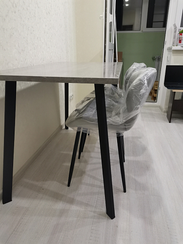 Стол Тринити Лофт 120 32 мм бетон / черный матовый фото покупателя 65