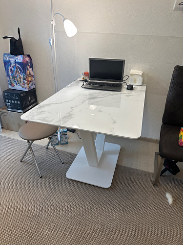 Стол на тумбе Бугун белый / золото фото покупателя 65