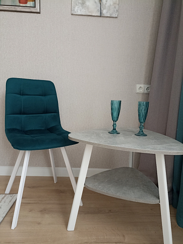 Стул на металлокаркасе Чилли синяя ткань / белый фото покупателя 1089