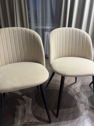 Стул на металлокаркасе Gabi 1 light blue / black / gold фото покупателя 579