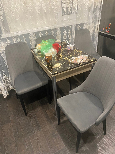 Стул на металлокаркасе Kora light blue / white фото покупателя 399