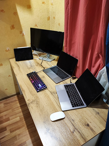 Письменный стол Сантия 120 дуб вотан / белый фото покупателя 7