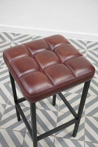 Полубарный стул Лофт серый (катания сильвер) / черный из шоурума 5