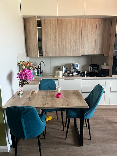 Стол Лота Лофт 140 25 мм черный матовый / бетон фото покупателя 18