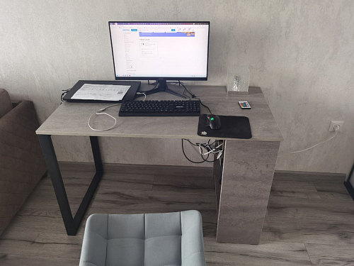 Письменный стол Битти Лофт 116х60х75 креатель / черный матовый фото покупателя 9