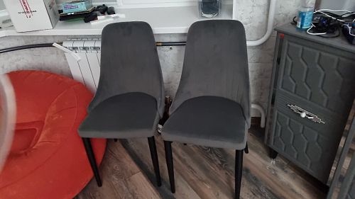 Стул на металлокаркасе Kora dark gray / black фото покупателя 326