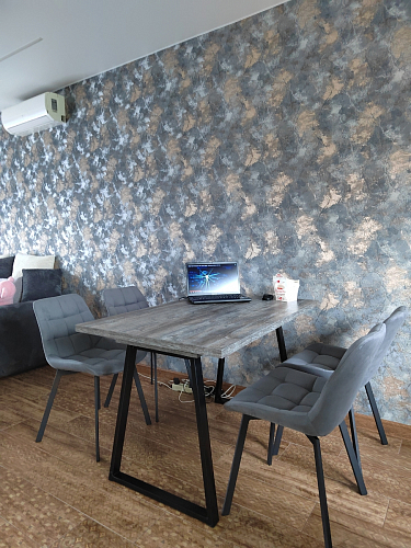 Стул на металлокаркасе Челси К бирюзовый / черный фото покупателя 5