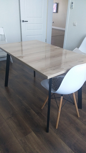 Стол раскладной Колон Лофт 120 32 мм дуб галифакс табако / черный матовый фото покупателя 91