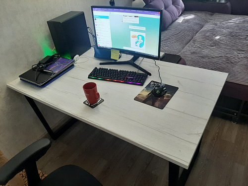 Стол раскладной Лота Лофт 120 25 мм юта / черный матовый фото покупателя 635