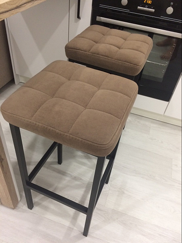 Барный стул Лофт кожзам темно-серый / черный матовый фото покупателя 47