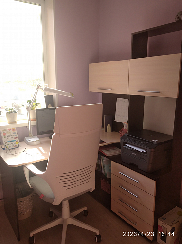 Компьютерный стол КСТ-14.1Л левый дуб сонома / белый фото покупателя 8