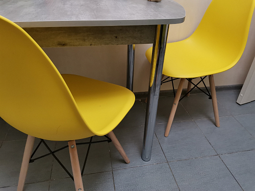 Пластиковый стул Eames PC-015 серо-голубой / дерево фото покупателя 68