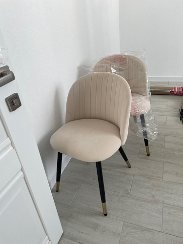 Стул на металлокаркасе Gabi dark beige / black / silver фото покупателя 540