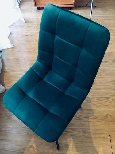 Стул на металлокаркасе Чилли синяя ткань / белый фото покупателя 756