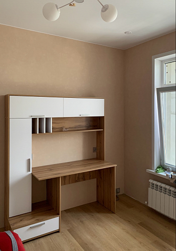 Письменный стол Лайт 03.243 дуб золотой (craft) / белый премиум фото покупателя 82