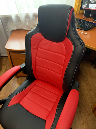 Компьютерное кресло Kadis темно-красное / черное фото покупателя 13