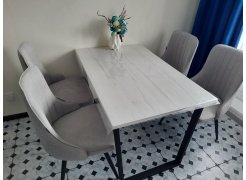 Деревянный стол Лота Лофт 120(160)х75 черный матовый / бетон светлый фото покупателя 832