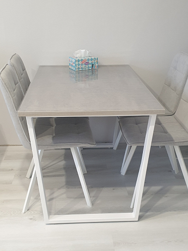 Деревянный стол Лота Лофт 140х80 черный матовый / бетон светлый фото покупателя 989